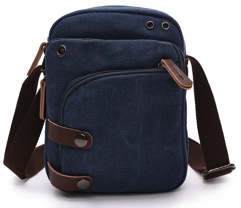Collsants Mini Crossbody Handbag, Dark Blue, for Women and Men, Small Canvas Shoulder Purse, Travel Purse - Image 2