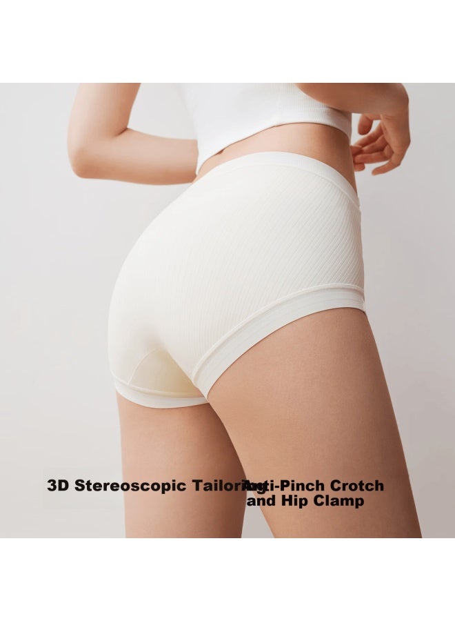Youkeshu Women's Underwear 10a Antibacterial Mulberry Silk Extended Crotch Mid-high Waist Tummy Control Seamless Breathable High Elastic Hip-hugging Shorts - Image 5