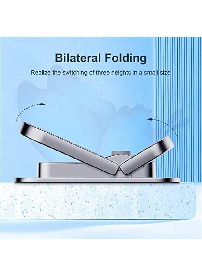Generic Laptop Stand Adjustable Height for Desk, Portable Invisible Laptop Riser, Ergonomic Laptop Mount Keyboard Kickstand Aluminum Cooling Pad for MacBook Pro Air, Tablet Laptop (Grey)  - Image 3