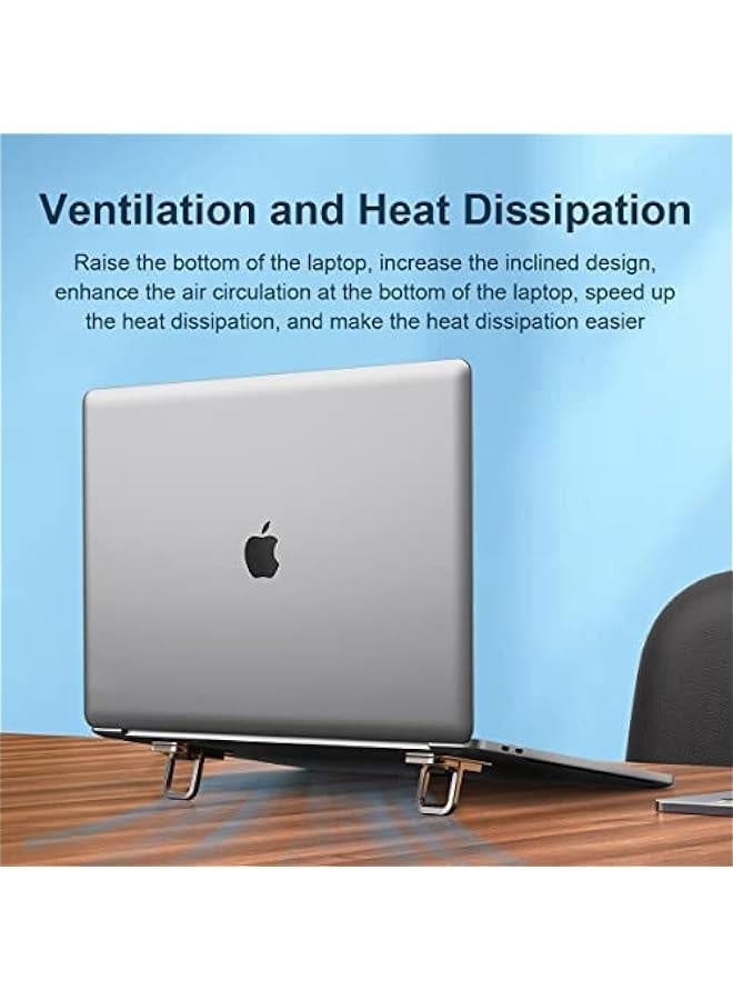 Generic Laptop Stand Adjustable Height for Desk, Portable Invisible Laptop Riser, Ergonomic Laptop Mount Keyboard Kickstand Aluminum Cooling Pad for MacBook Pro Air, Tablet Laptop (Grey)  - Image 5