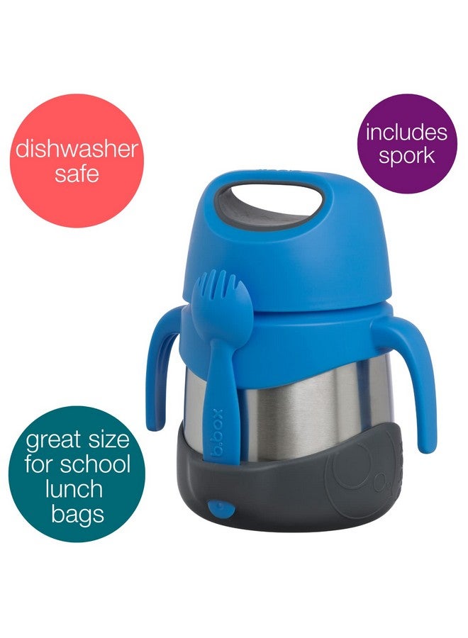 b.box Insulated Food Jar With Spork For Toddlers ; Easy Open Container For Toddlers ; Stainless Steel 5Hrs + Of Perfect Temperatures ; Dishwasher Safe Bpa Free (Blue Slate 11 Oz) - Image 4