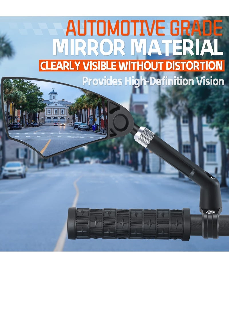 SYOSI Bike Mirror Anti-Glare Handlebar Bike Mirror Safety Mirror with Retractable 360° Adjustable Lens Foldable Bicycle Mirror for Mountain Road E-bike Dirt Bikes 20-23mm Handlebars Left - Image 2