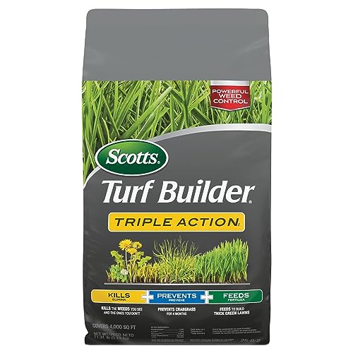Scotts Turf Builder Triple ActionI, Weed Killer and Preventer Plus Lawn Fertilizer, 4,000 sq. ft., 11.31 lbs. - Image 1