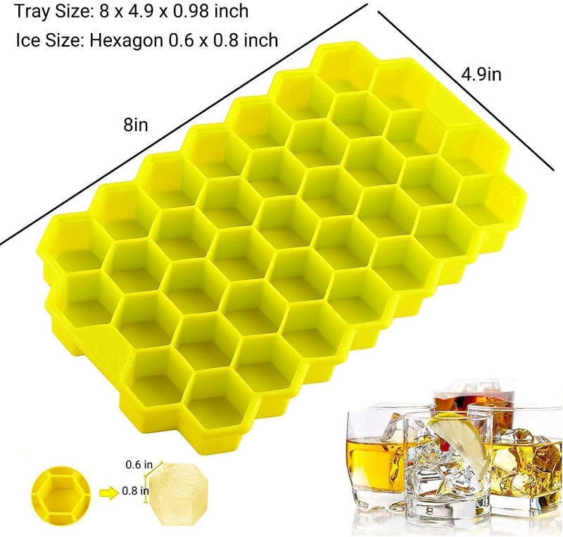 WOX MOX WOX MOX Flexible Silicone Shape Honeycomb Ice Cube Mould Tray for Freezer Chocolate Cake Maker Ice Trays for Chilled Drinks Reusable Multi Color  - Image 2