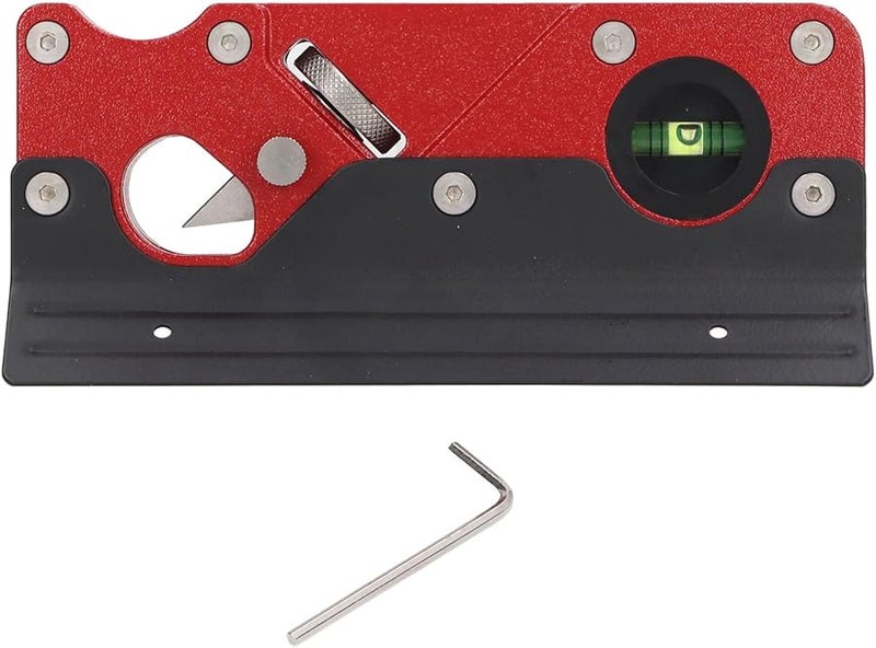 Professional Wood Chamfer Plane Adjustable Depth Red Aluminum Alloy Hand Planer - Image 1