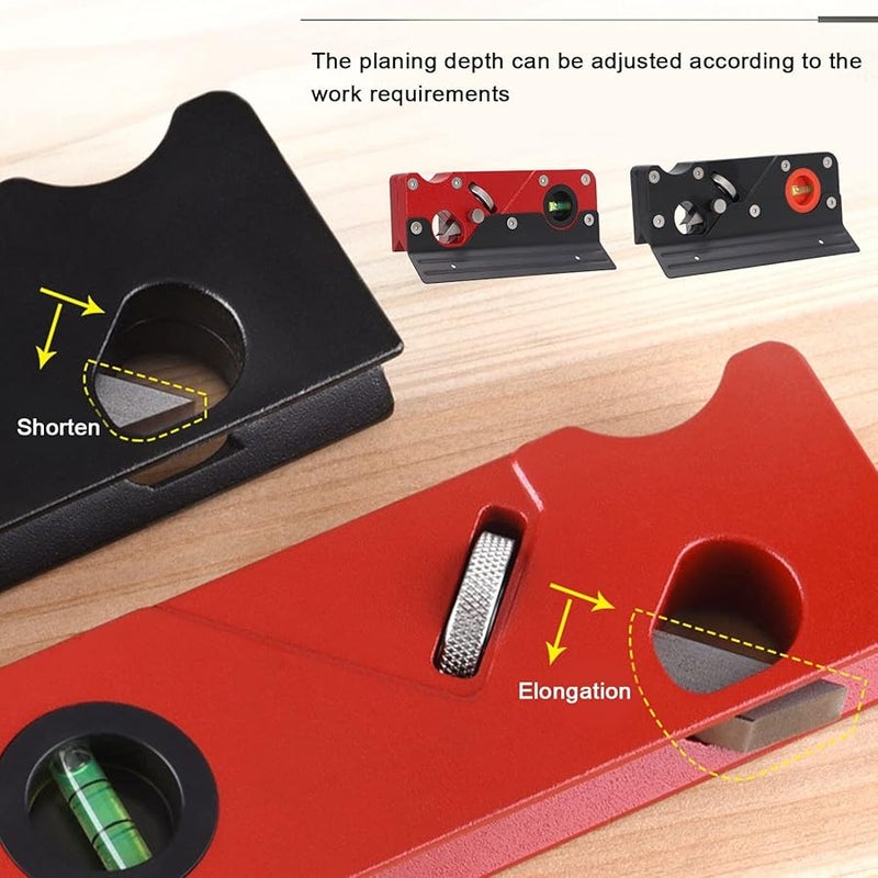 Professional Wood Chamfer Plane Adjustable Depth Red Aluminum Alloy Hand Planer - Image 3