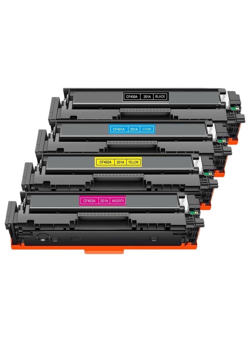 201A Toner Cartridge 4-Pack – Compatible Replacement for HP 201A CF400A CF401A CF402A CF403A, Works with HP Color LaserJet Pro MFP M277dw M277n M277c6 M252dw M252n M277 Printers (Black, Cyan, Yellow, Magenta) - Image 1