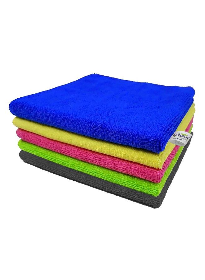 SOFTSPUN Microfiber Baby Hand & Face Wipes 30X30 Cms 5 Piece Towel Set 340 Gsm (Multicolor) Super Soft & Silky For Hand Face Body Hypoallergenic Sensitive Skin Wipes & Washcloths. - Image 2