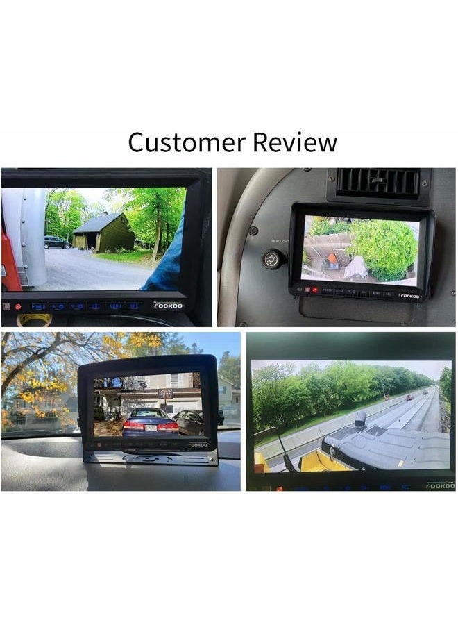 Fookoo Ⅱ HD 1080P Backup Camera System Kit,7'' DVR Dual Split Screen Monitor, IP69 Waterproof Rear View Camera for Truck/Semi-Trailer/Box Truck/RV, Sharp CCD Chip,100% Not Wash Up (FHD2-Wired) - Image 2