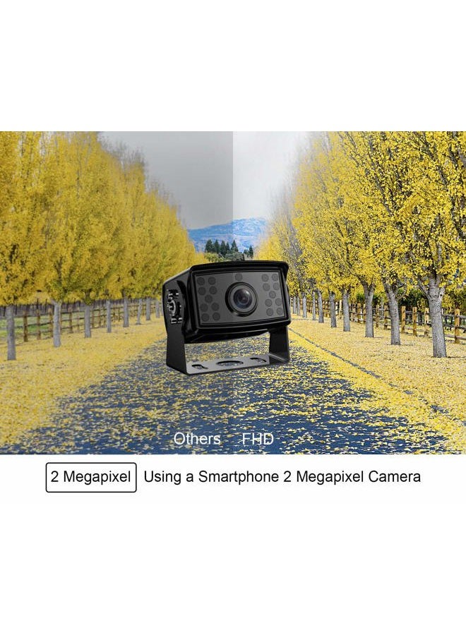 Fookoo Ⅱ HD 1080P Backup Camera System Kit,7'' DVR Dual Split Screen Monitor, IP69 Waterproof Rear View Camera for Truck/Semi-Trailer/Box Truck/RV, Sharp CCD Chip,100% Not Wash Up (FHD2-Wired) - Image 3