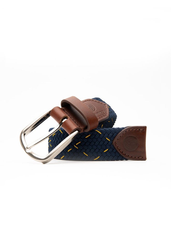 Bacca Bucci Men's Stretchable Blue Braided Canvas Belt with Tang Closure - Image 3
