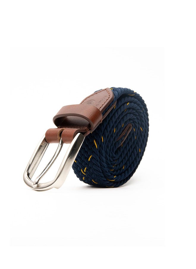 Bacca Bucci Men's Stretchable Blue Braided Canvas Belt with Tang Closure - Image 4