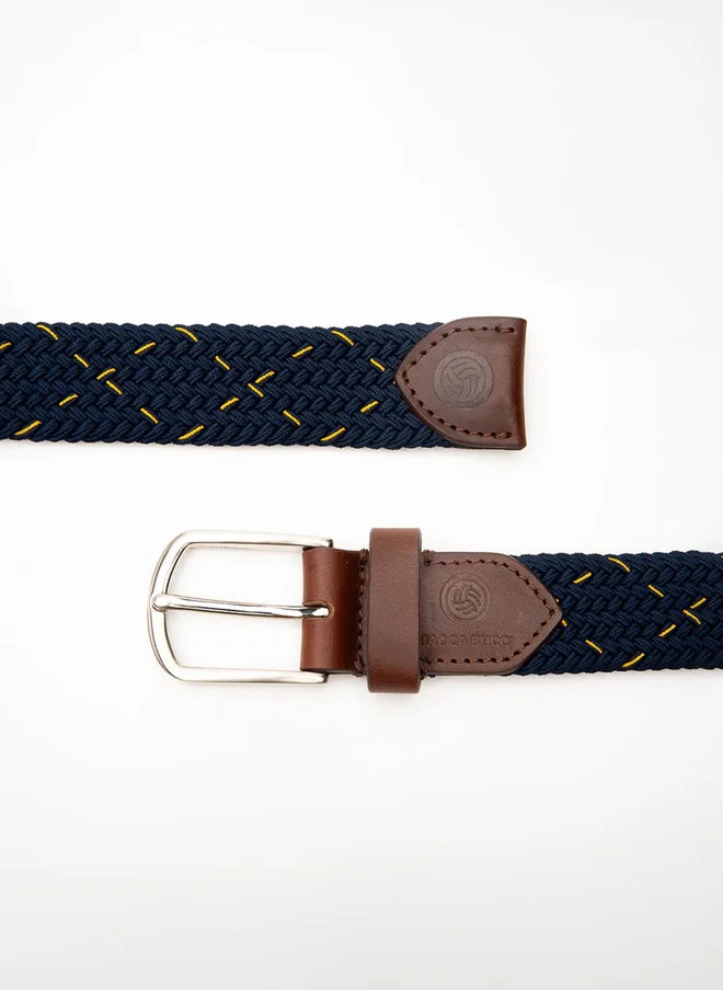 Bacca Bucci  Men's Stretchable Blue Braided Canvas Belt with Tang Closure for Men | Best Price UAE