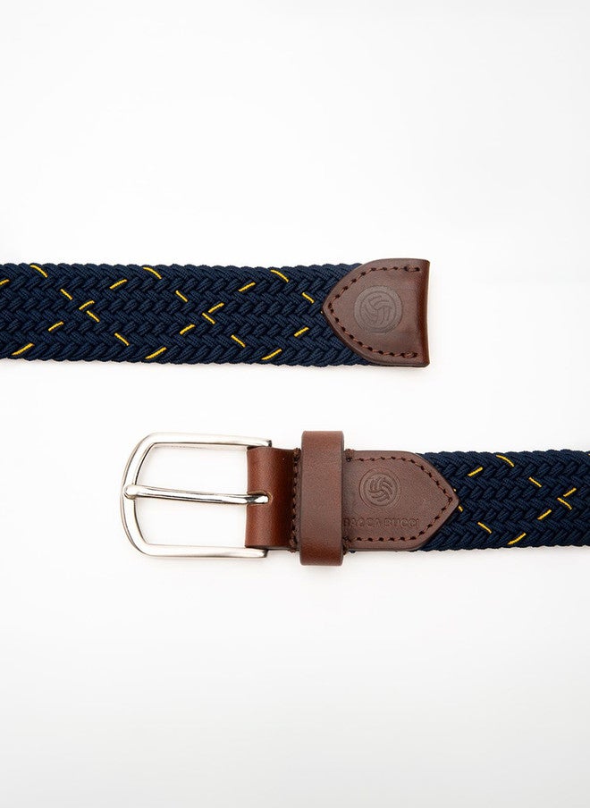 Bacca Bucci Men's Stretchable Blue Braided Canvas Belt with Tang Closure - Image 5