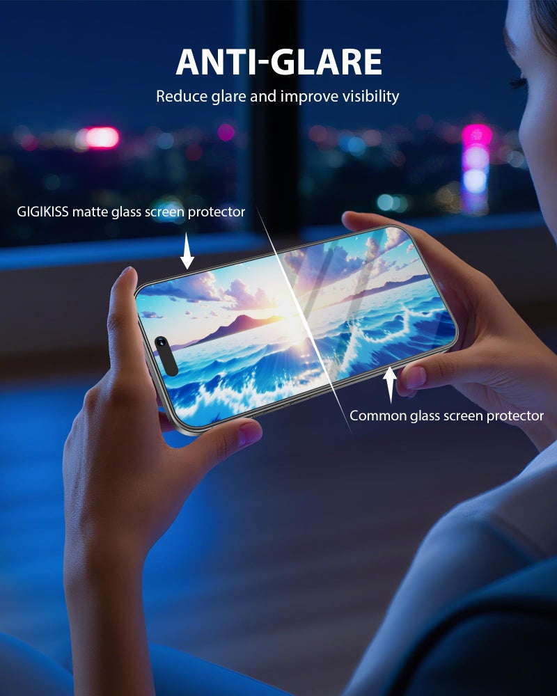 GIGIKISS 2 Pack for iPhone 17 Pro Max Matte Screen Protector 6.9 inch, Anti-Fingerprint Anti-Glare Screen Protector Tempered Glass Easy Installation - Image 4