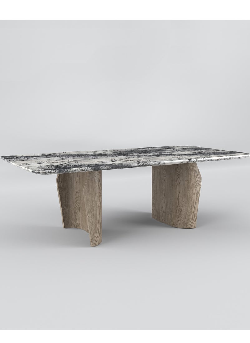 AL HUZAIFA FURNITURE - Regala 6-8 Seats Dining Table, Cedar Marble Top - Image 1