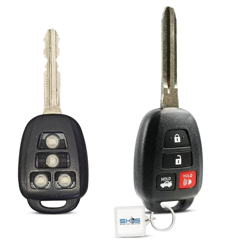 Smart Key Solution Key Fob Shell fits 2012-2017 Toyota Camry / 2014-2017 Toyota Corolla RAV4 Highlander Keyless Entry Remote Case & Pad (HYQ12BDM) HYQ12BEL - Image 1