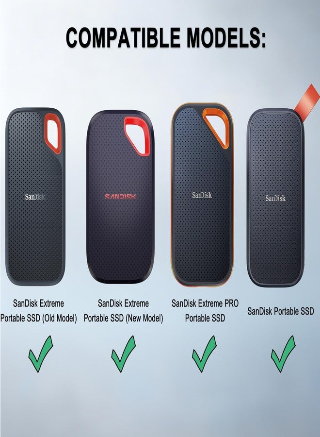 Lacdo Hard Carrying Case for SanDisk Extreme Pro/SanDisk Extreme Portable External SSD 500GB 1TB 2TB 4TB USB-C Solid State Drive EVA Shockproof Protective Storage Travel Bag, Black+Orange - Image 2