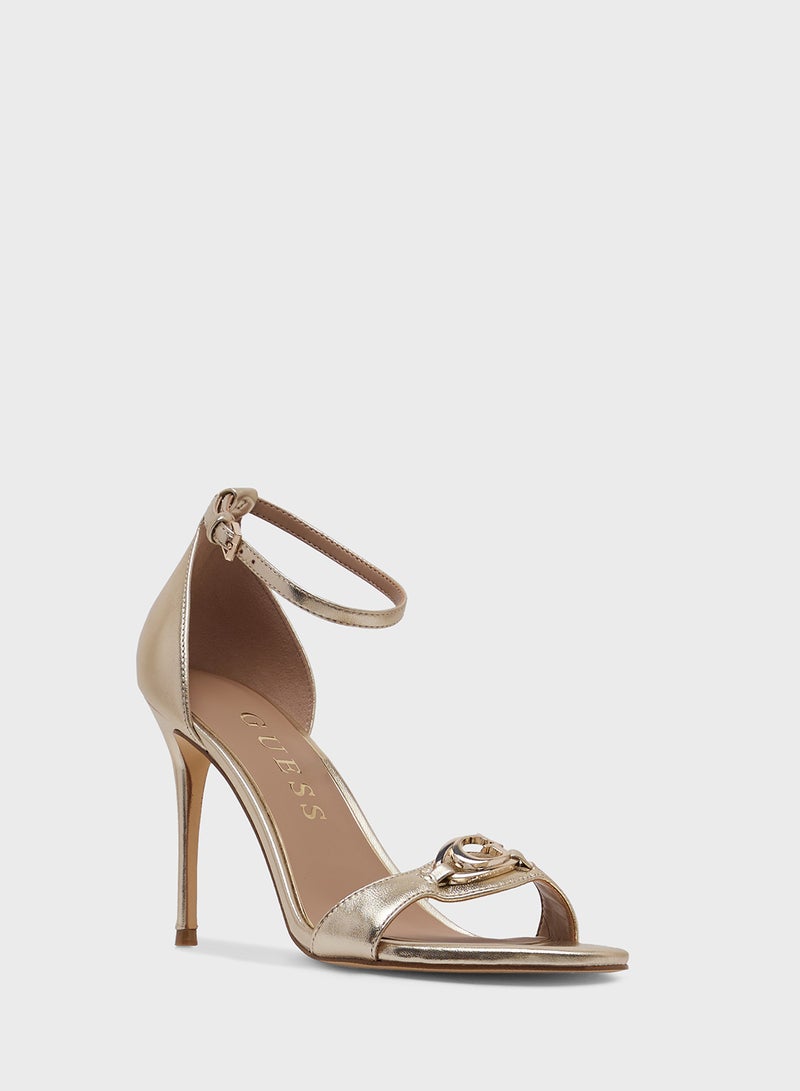 جس صنادل بكعب عالٍ بحزام للكاحل - Image 2