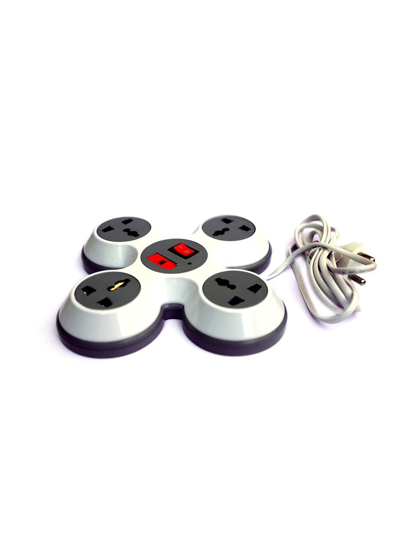 Tool Point Tool Point 10 Amp 4 Way Extension Board Power Strip 4 Socket Extension Boards (White, Black) (1)  - Image 1