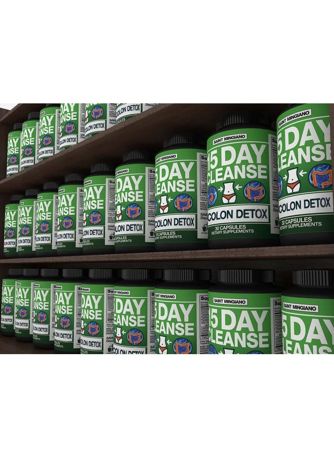 Saint Mingiano - 15 Day Cleanse | Colon Detox with Natural Laxative for Constipation & Bloating. 30 Pills to Detoxify & Boost Energy | Extra-Strength Senna Leaf Supplements | Strong for Some People. - Image 1