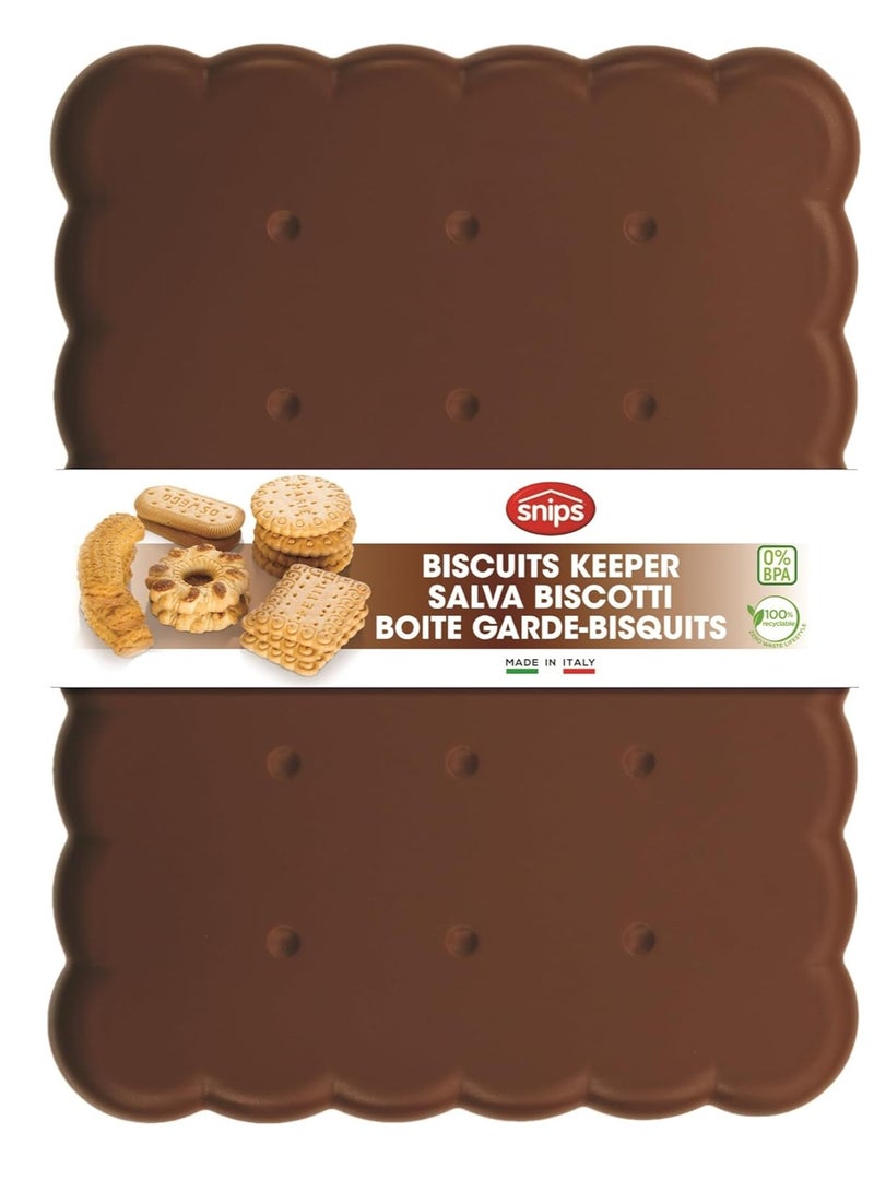 Snips Rectangular Biscuit Saver, Brown/Clear, Plastic - Image 4
