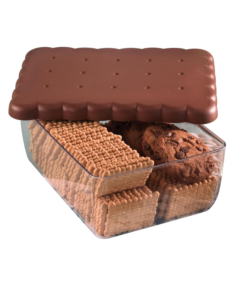 Snips Rectangular Biscuit Saver, Brown/Clear, Plastic - Image 5