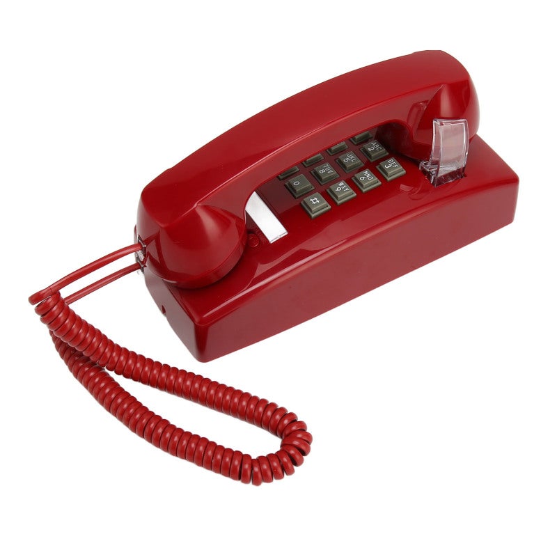 Retro Wall Phone Corded Landline Telephone - Handset Volume Control Classic Wall Mounted Corded Phone with Traditional Beeping Mechanism for Home Office Hotel - Image 3