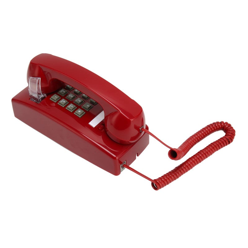 Retro Wall Phone Corded Landline Telephone - Handset Volume Control Classic Wall Mounted Corded Phone with Traditional Beeping Mechanism for Home Office Hotel - Image 2