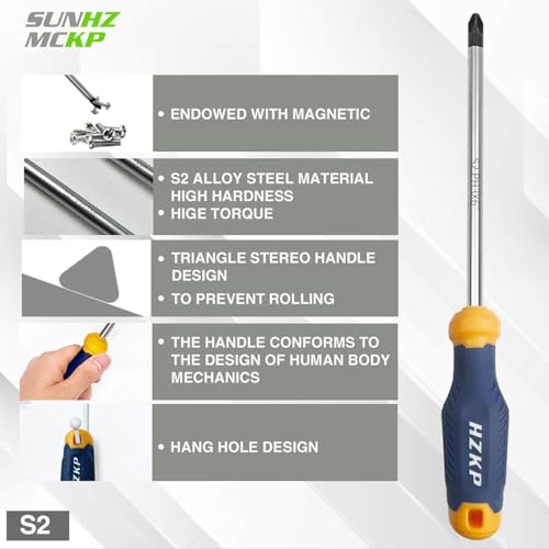 SUNHZ MCKP مجموعة مفكات SUNHZMCKP المغناطيسية 66 قطعة، فولاذ أداة S2، تشمل مفكات دقيقة مسطحة/فيليبس/توركس، قطع مفكات قابلة للتبديل مع صندوق أدوات متين - Image 4