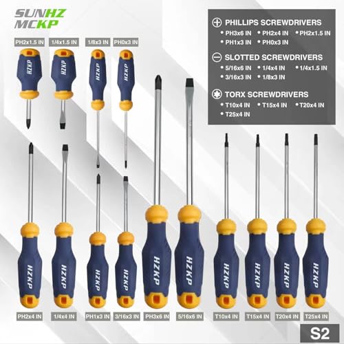 SUNHZ MCKP مجموعة مفكات SUNHZMCKP المغناطيسية 66 قطعة، فولاذ أداة S2، تشمل مفكات دقيقة مسطحة/فيليبس/توركس، قطع مفكات قابلة للتبديل مع صندوق أدوات متين - Image 3