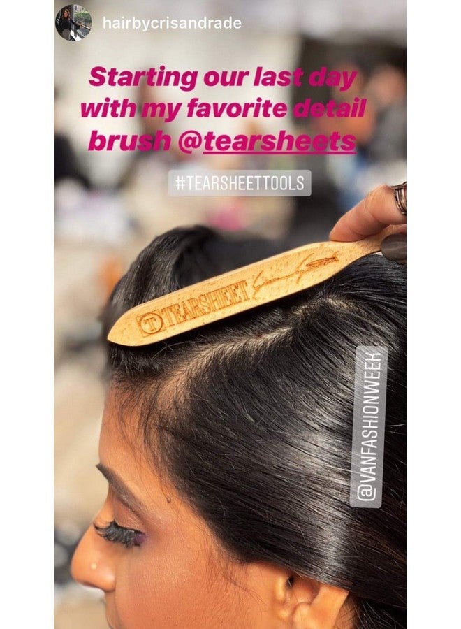 Tearsheet Professional Finishing Hairstyling Brush Teasing Brush With Tail Wood Handle Boar Bristle For Shiny Hair Volume Hair Smooth Hair Back Brush Back Comb Tease Smooth Hair Into Ponytail Updo - Image 4