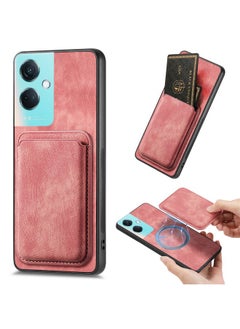 HuHa Case Cover For OPPO K11 5G Retro Leather Card Bag Magnetic Phone Case Pink 