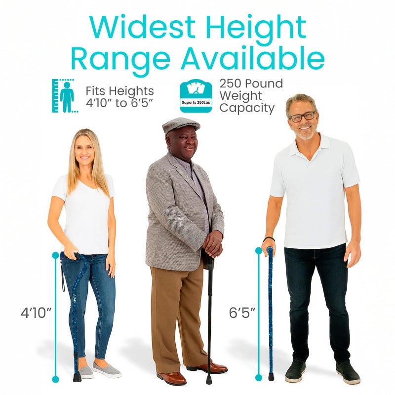 Vive Walking Cane for Women, Men, Elderly - Patented Offset Grip - Lightweight Adjustable Walking Aid with a Non-Slip Tip - Sturdy Balancing Mobility Aid for Seniors - Image 3