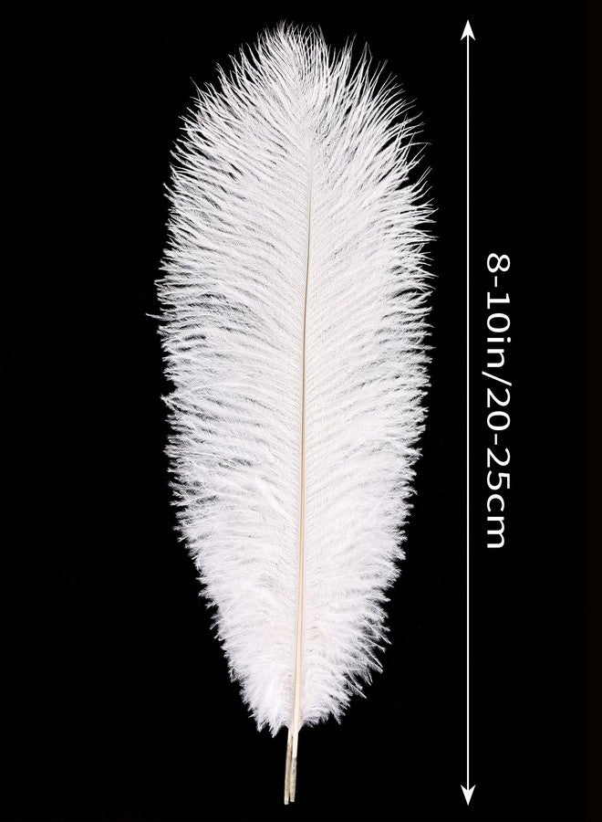 THARAHT White Ostrich Feathers 24pcs Natural Bulk 8-10Inch 20cm-25cm for Crafts Wedding Party Centerpieces Christmas Tree Decoration Feathers - Image 2
