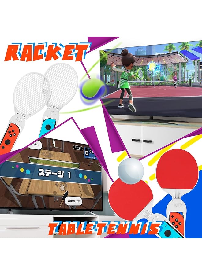 NALACAL 13 In 1 Sports Accessories Bundle For Nintendo Switch Comprehensive Switch Sports Set With Joycon Grips Tennis Rackets Golf Clubs And More - Image 2