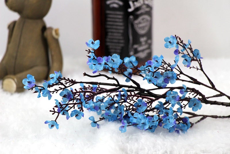 JAKY Global JAKY-Global 9pcs Babys Breath Artificial Flowers Gypsophila Bouquet Bulk Fake Spring Silk Small Flowers Real Touch Faux Floral for Home Bedroom Kitchen Garden Wedding Christmas Party DIY Decor (Blue) - Image 5