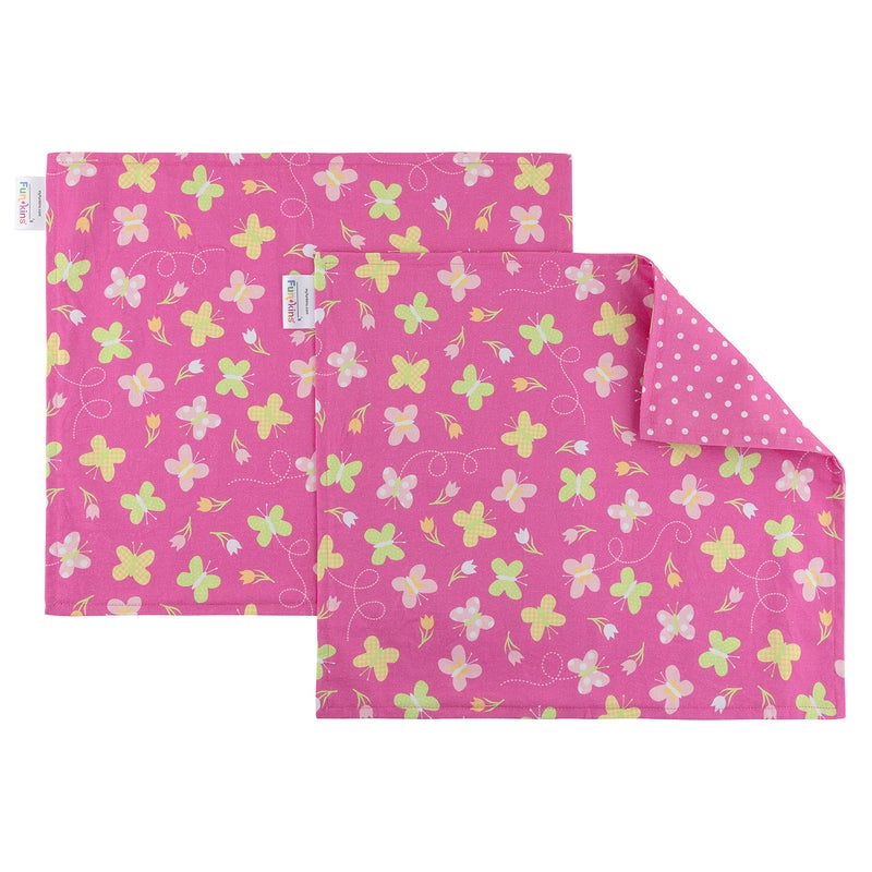 Funkins Reusable Cloth Placemats for Kids Lunch Boxes Reusable EcoFriendly 15x13 2ply Thick Absorbent Machine Washable Set of 2 Placemats Ballerinas