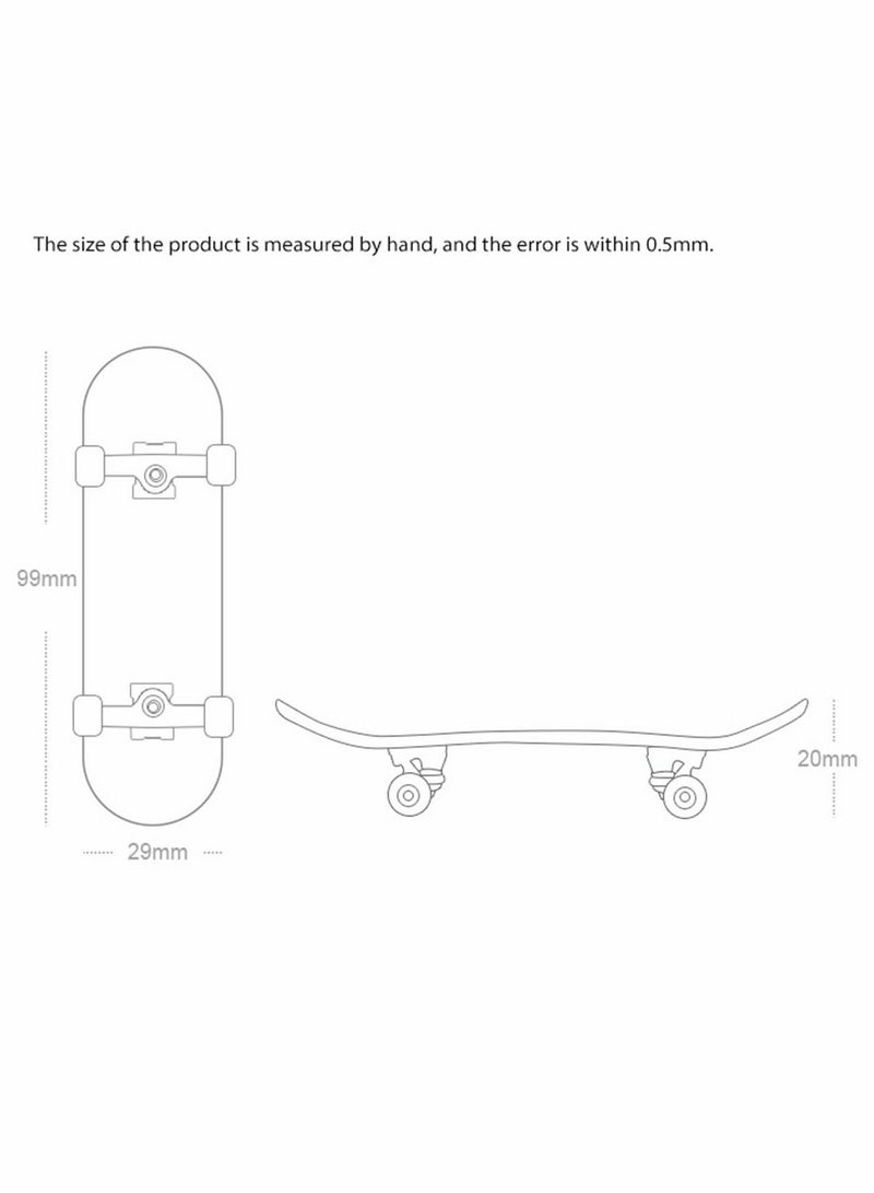 Finger Skateboard, Alloy Mini Skateboard Deck with Pro Fingerboard Tools and Bearing (Black Wheels)