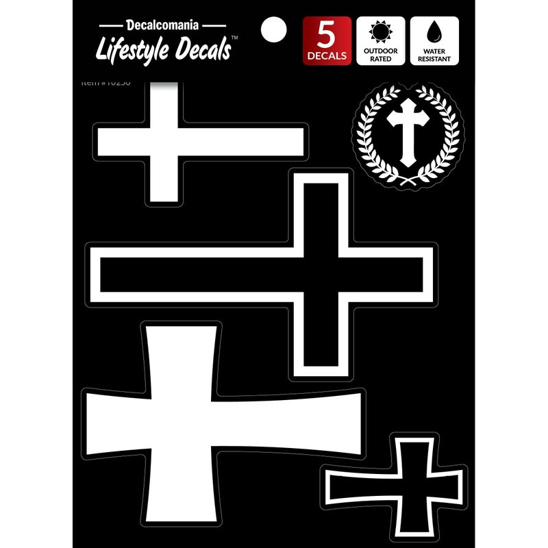 WALL PALZ Decalcomania Christian Crosses Decals Stickers for Car or Truck Window Black White Cross Car Sticker and Christian Cross Stickers - Image 3