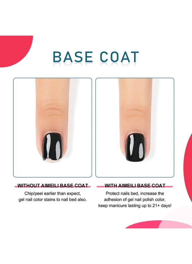 AIMEILI AIMEILI Nutrition Base Coat Soak Off U V LED Hema Free Cruelty Free Vegan Gel Nail Polish  - Image 4