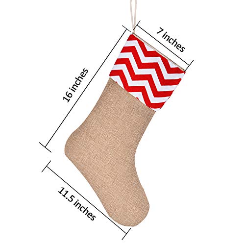 Sunshane Burlap Christmas Stockings Xmas Fireplace Hanging Stockings Decoration Stockings for Christmas Decoration DIY Craft Color Set 13 8 - Image 3