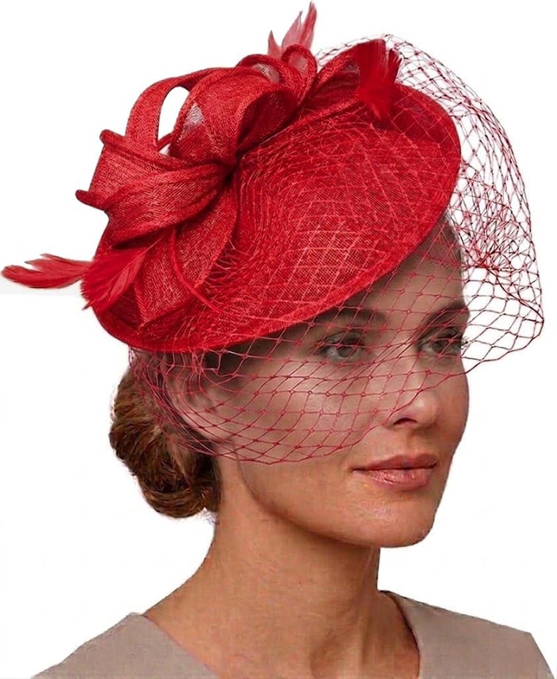 Saucer Sinamay Headband Fascinator Wedding Ascot Hat Hatinator Birdcage Veil