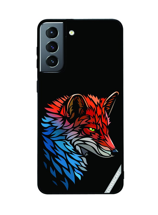 COVERSCART Protective Case Cover For Samsung Galaxy S21 5G Fox Design Black