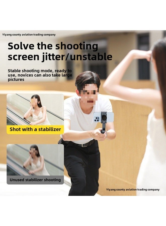 Anti-shake Mobile Phone Stabilizer Shooting Hand-held Pan-tilt Selfie Stick Vlog Photo Live Support Vibration-Color:Flagship  One-button Horizontal And Vertical Racket ◆ Telescopic Rod Folding Tripod.  - Image 5