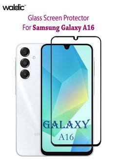 Waldic Samsung Galaxy A16 Screen Protector | Tempered Glass Compatible with Samsung Galaxy A16 | Screen Protector Full HD Quality Tempered Glass Anti-Scratch Edge to Edge Coverage with Easy Installation Kit - Black  - Image 1
