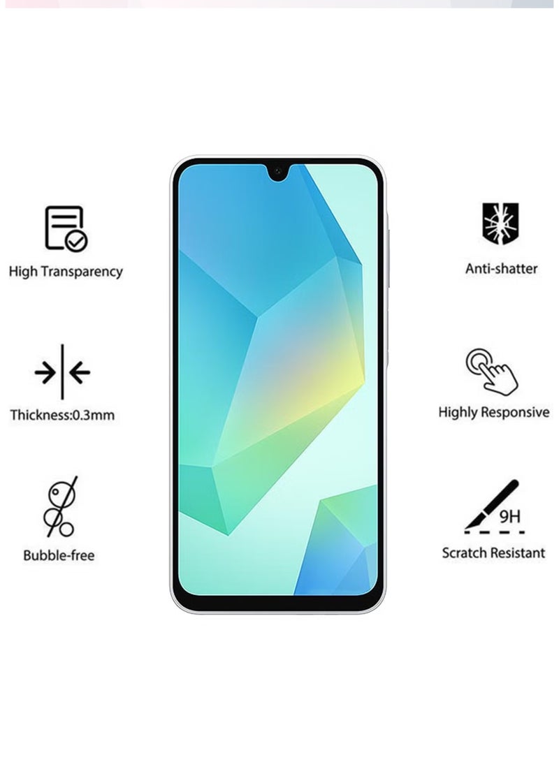 واقي شاشة سامسونج جالاكسي A16 | زجاج مقسى متوافق مع هاتف Samsung Galaxy A16 | واقي شاشة عالي الجودة من الزجاج المقوى عالي الجودة ومضاد للخدش من الحافة إلى الحافة مع مجموعة أدوات سهلة التركيب - أسود - Image 2