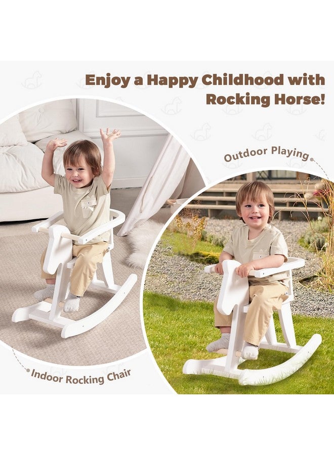 labebe - Wooden Rocking Horse, Baby Wooden Ride On Toys for 12M+, White Rocker Toy with Removable Fence, Toddler Riding Toy Indoor/Outdoor, Nursery Birthday Gift - Image 5