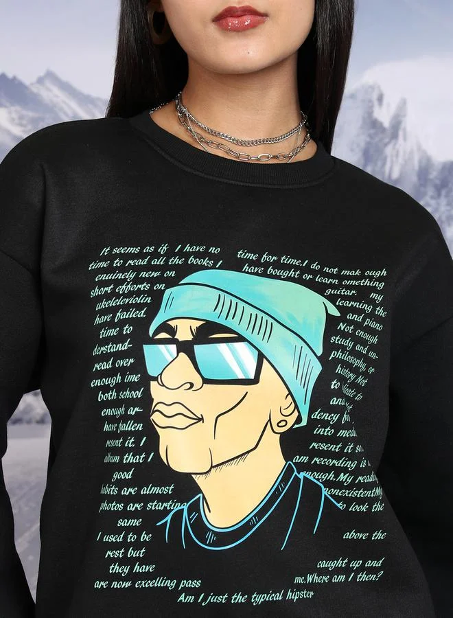 Tokyo Talkies Graphic Print Oversized Sweatshirt by Styli