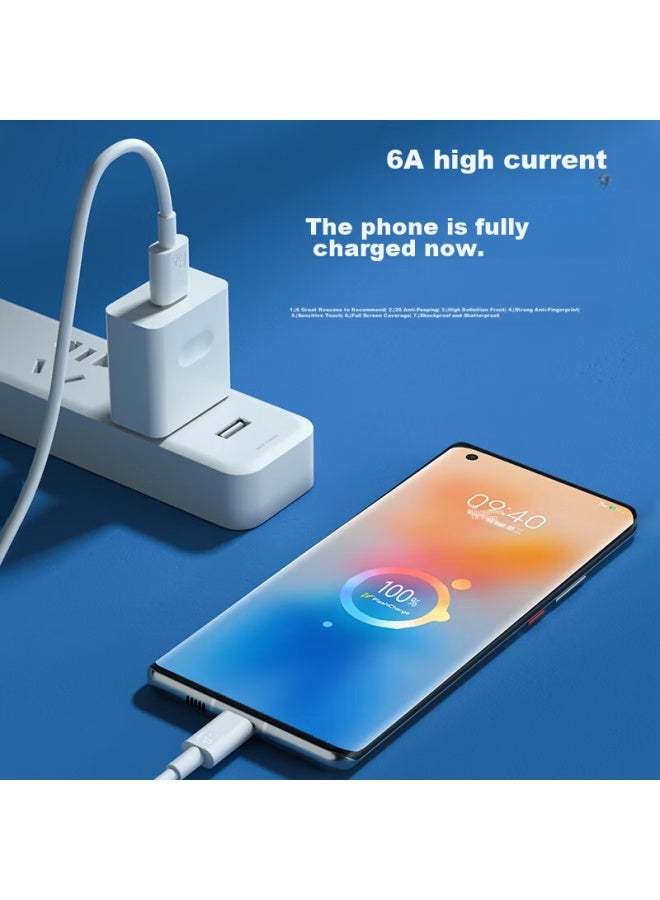 Jplayer Type-c Data Cable, 6a Super Fast Charging 22.5w Charging Cable, Car Compatible, Suitable For Huawei Mate60pro/pura70/p50/40, Honor, Xiaomi Tablets And Phones, 1 Meter - Image 1
